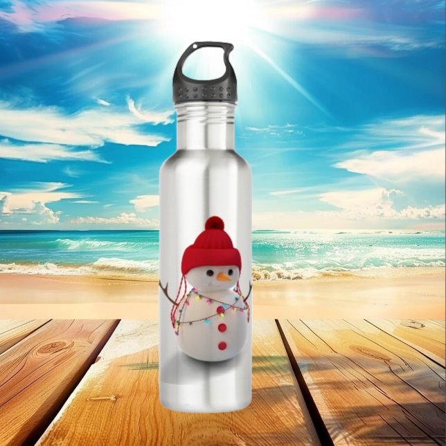 Snowman 3D Colorful Stainless Steel Water Bottle (Creator Uploaded)
