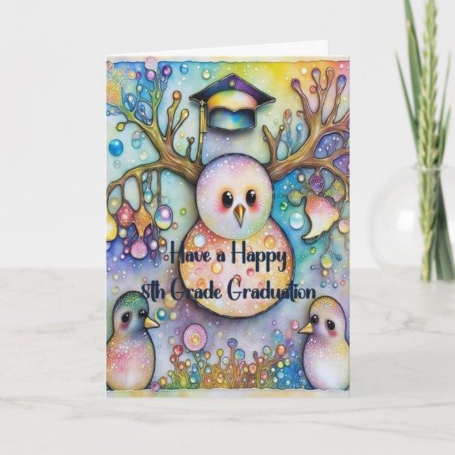 Snowman 8th Grade Graduation Card (Front)