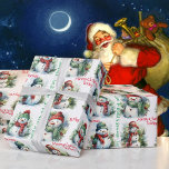 Snowman Add Child's Name Christmas Cuteness Wrapping Paper<br><div class="desc">Snowman Add Kids Name Christmas Cuteness Wrapping Paper</div>