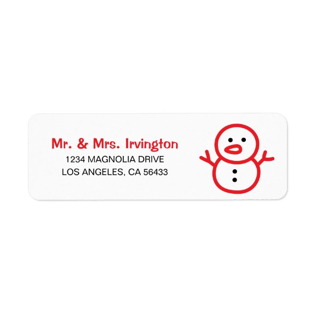 Snowman Address Label (Front)