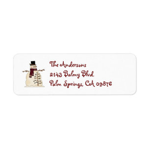Snowman Address Label