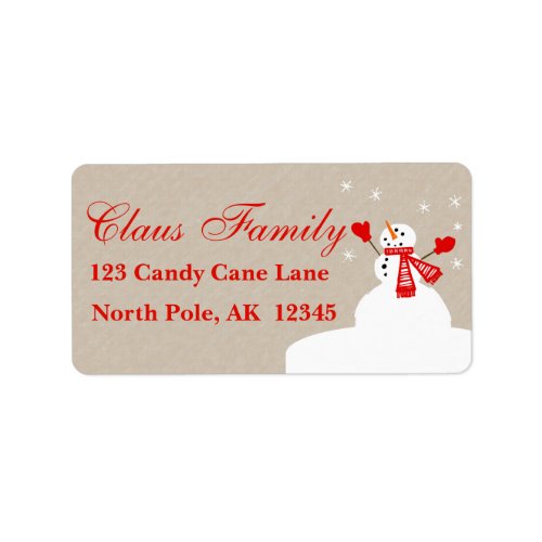 Snowman Address Labels Personalize Customize