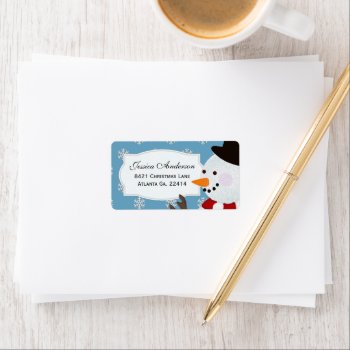 Snowman Address Stickers by HolidayFun at Zazzle