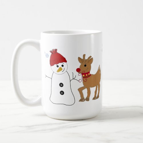 Snowman and a Reindeer Coffee Mug