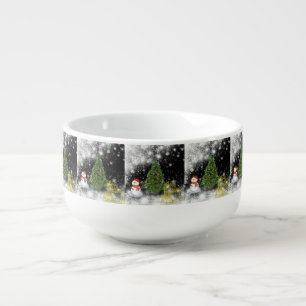 Snowman and Christmas Tree Soup Mug