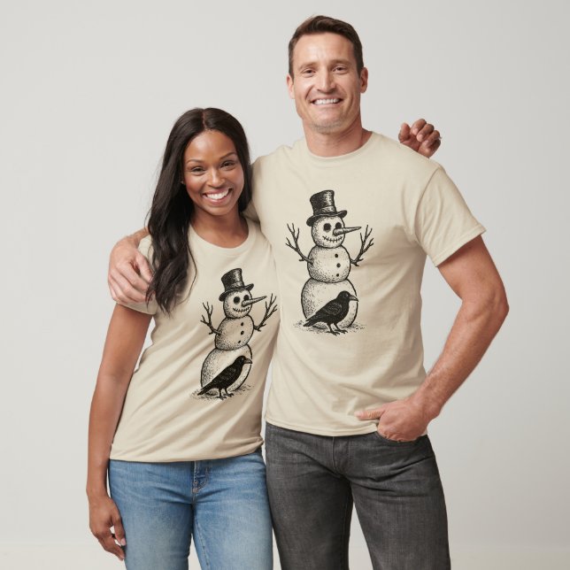 Snowman and Crow T-Shirt (Unisex)