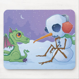 Snowman and Dragon Mousepad