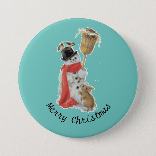 Snowman And Friends Button