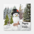 Snowman and Friends Happy Winter Season Fridge
