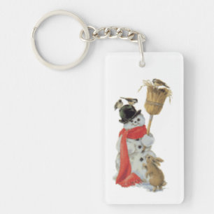 Snowman And Friends Keychain