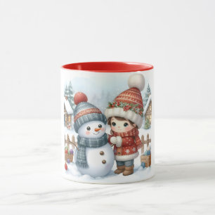 Snowman and Friends Kids Christmas Mug