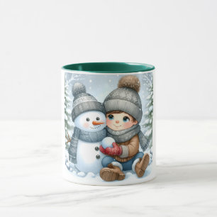 Snowman and Friends Kids Christmas Mug