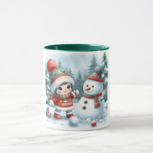 Snowman and Friends Kids Christmas Mug
