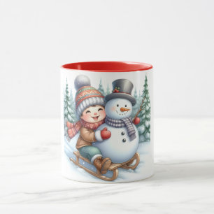 Snowman and Friends Kids Christmas Mug