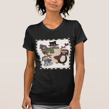 Snowman And Friends T-shirt by christmas_tshirts at Zazzle