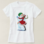 Snowman and Girl Dancers Christmas T-Shirt<br><div class="desc">Christmas T-shirts or Hoodies with Happy Snowman and Girl Dance Tango Christmas Party Cartoon Drawing T-shirt - or Choose / Add Your Unique Text / Name / Color - Make Your Special Gift - Resize and move or remove and add elements / text with customization tool ! Drawing and Design...</div>