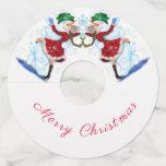 Snowman and Girl Dancers Christmas Wine Glass Tag<br><div class="desc">Christmas Wine Glass Tags with Happy Snowman and Girl Dance Tango Christmas Party Fun Cartoon Drawing Wine Glass Charms - Customizable - or Choose / Add Your Unique Text / Name / Color - Make Your Special Gift - Resize and move or remove and add elements / text with Customization...</div>