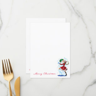 Snowman and Girl Dancers Funny Christmas Menu