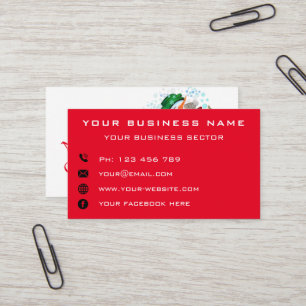 Snowman and Girl Dancing Christmas Business Card