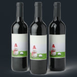 Snowman and golf ball on green grass Christmas Wine Label<br><div class="desc">Snowman and golf ball on green grass Christmas Wine Label</div>