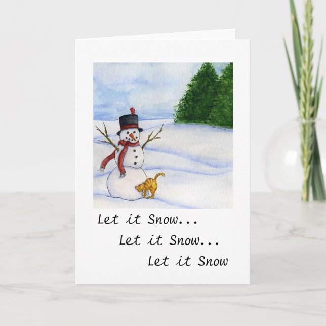 Snowman and Kitty Card (Front)