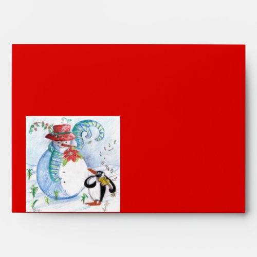 SNOWMAN AND PENGUINS WINTER SERENADE ENVELOPE