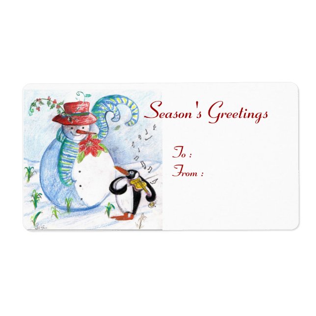 SNOWMAN AND PENGUIN'S WINTER SERENADE LABEL (Front)