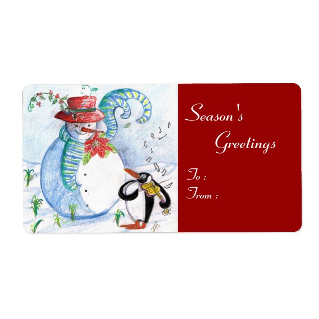 SNOWMAN AND PENGUIN'S WINTER SERENADE LABEL (Front)