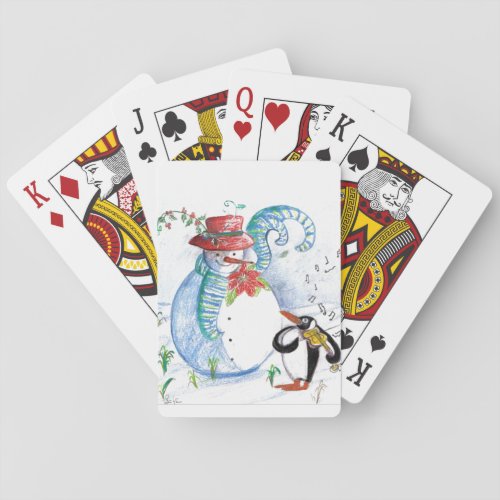 SNOWMAN AND PENGUINS WINTER SERENADE PLAYING CARDS