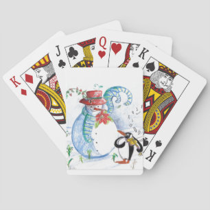 SNOWMAN AND PENGUIN'S WINTER SERENADE POKER CARDS