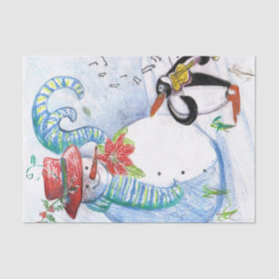 SNOWMAN AND PENGUIN'S WINTER SERENADE TISSUE PAPER