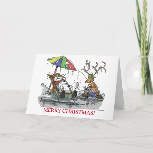 Snowman and Reindeer Holiday Card