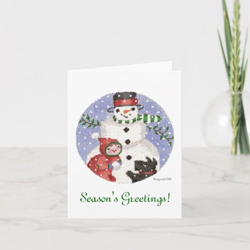 Snowman and Scottie Holiday Card