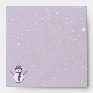 Snowman and Snow in Purple Envelope