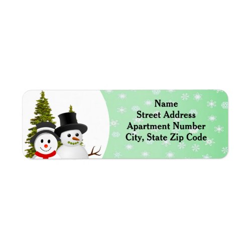 Snowman and Snowflake Holiday Season Address Label