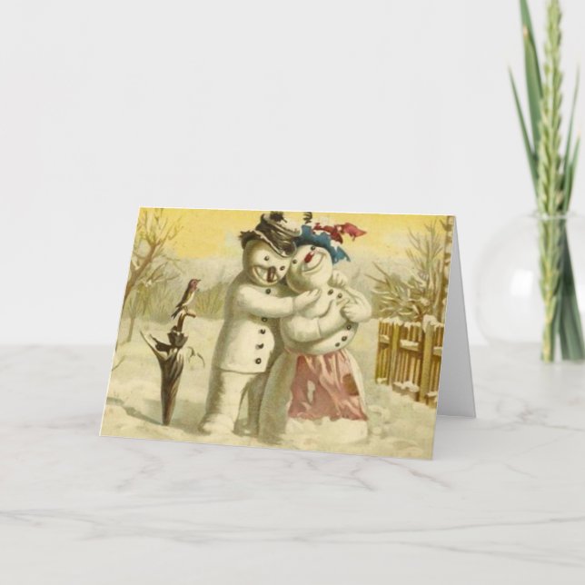 Snowman and snowwoman christmas card (Front)