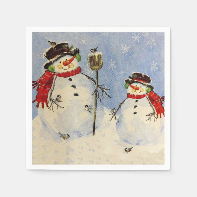 Snowman and Son Napkins (Front)