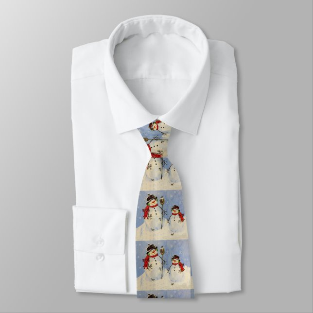 Snowman and Son  Neck Tie (Tied)