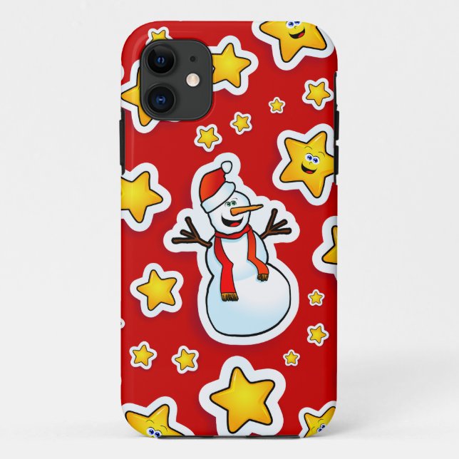 Snowman and stars, iPhone 5 case (Back)