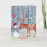 Snowman and the Elk  | Christmas Greeting card<br><div class="desc">Snowman and the Elk  | Christmas Greeting card</div>