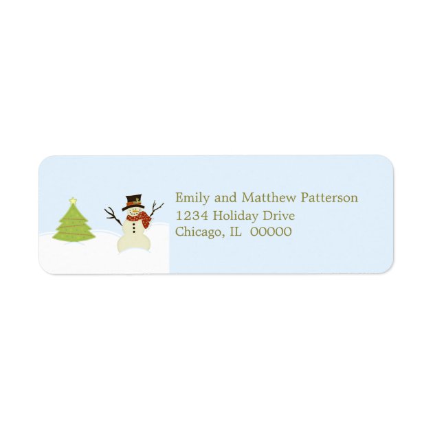 Festive Country Christmas Snowman Personalized Address Labels – Perfect For Holiday Cards & Gift Tagging
