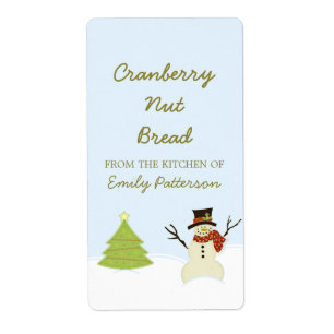 Snowman and Tree Christmas Baking Labels