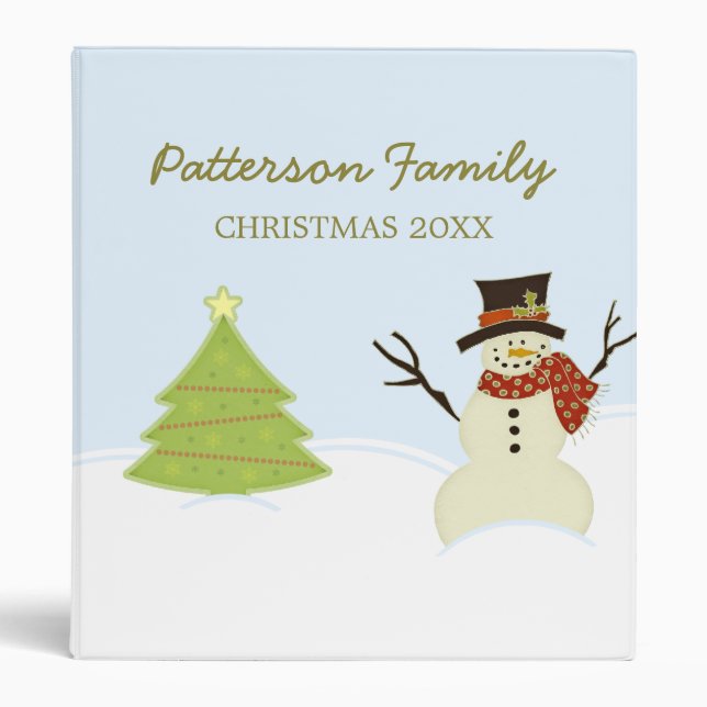 Snowman and Tree Christmas Binder (1 inch) (Front)