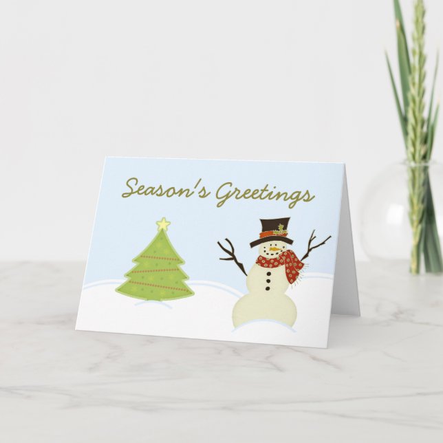 Snowman and Tree Christmas Card (Front)