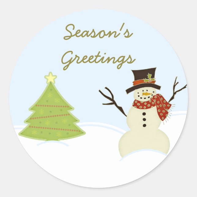 Snowman and Tree Christmas Stickers (Front)