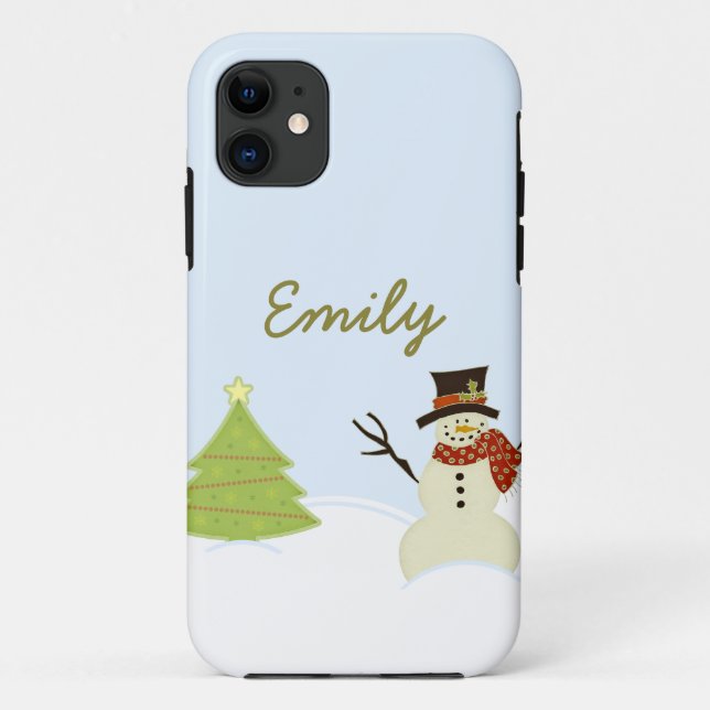 Snowman and Tree CM iPhone 5 BT ID Case (Back)