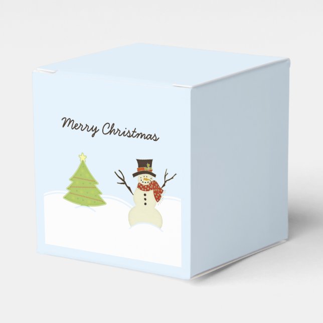 Snowman and Tree Favor Boxes (Front Side)
