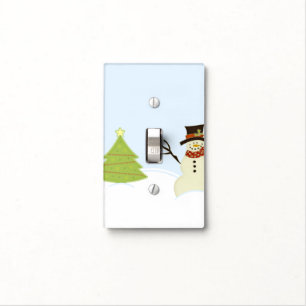 Snowman and Tree Light Switch Cover
