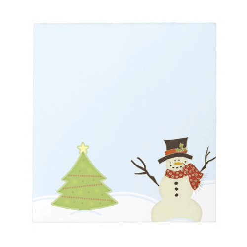 Snowman and Tree Notepad