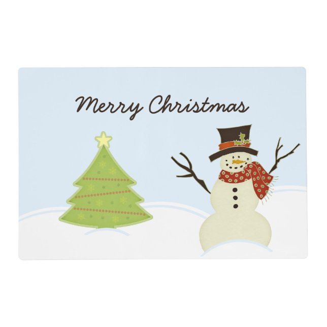Snowman and Tree Placemat (Front)